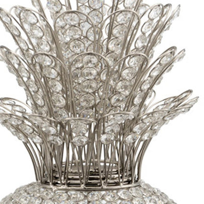 23" Glam Bling Faux Crystal and Silver Pineapple HomeRoots