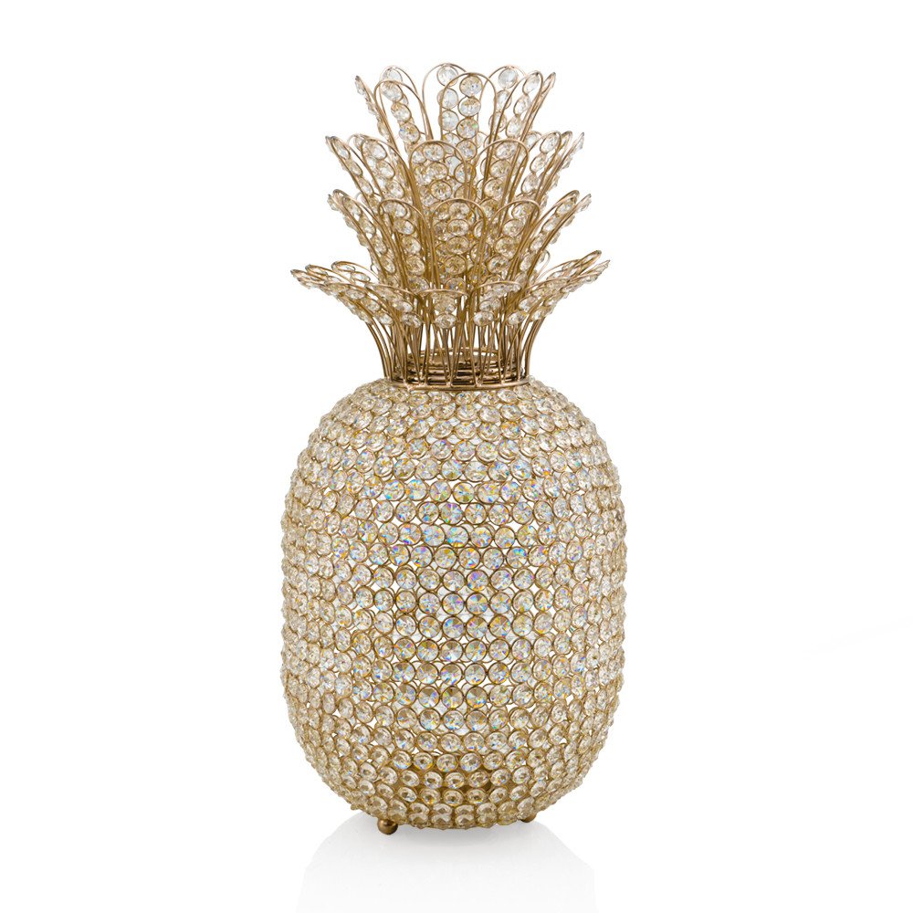 23" Glam Bling Faux Crystal and Silver Pineapple HomeRoots