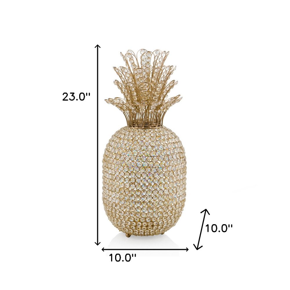 23" Glam Bling Faux Crystal and Silver Pineapple HomeRoots