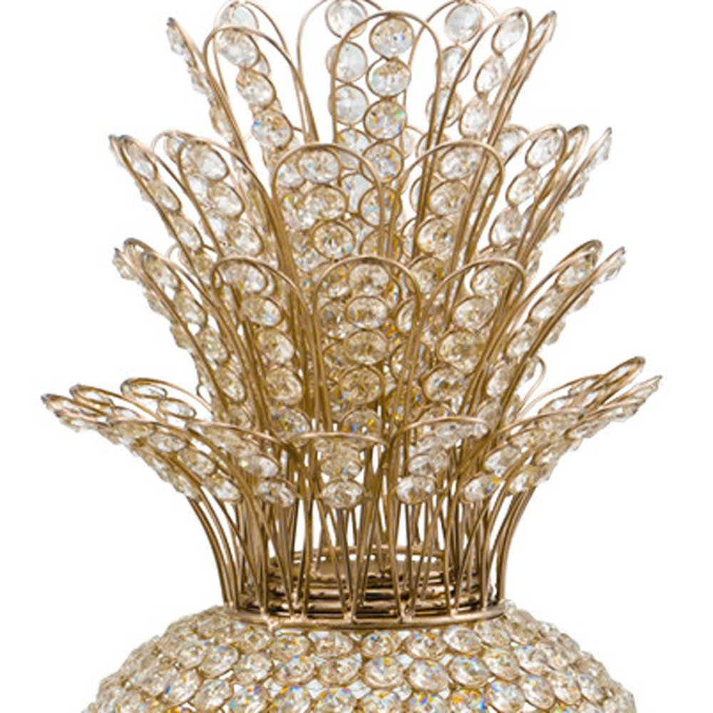 23" Glam Bling Faux Crystal and Silver Pineapple HomeRoots