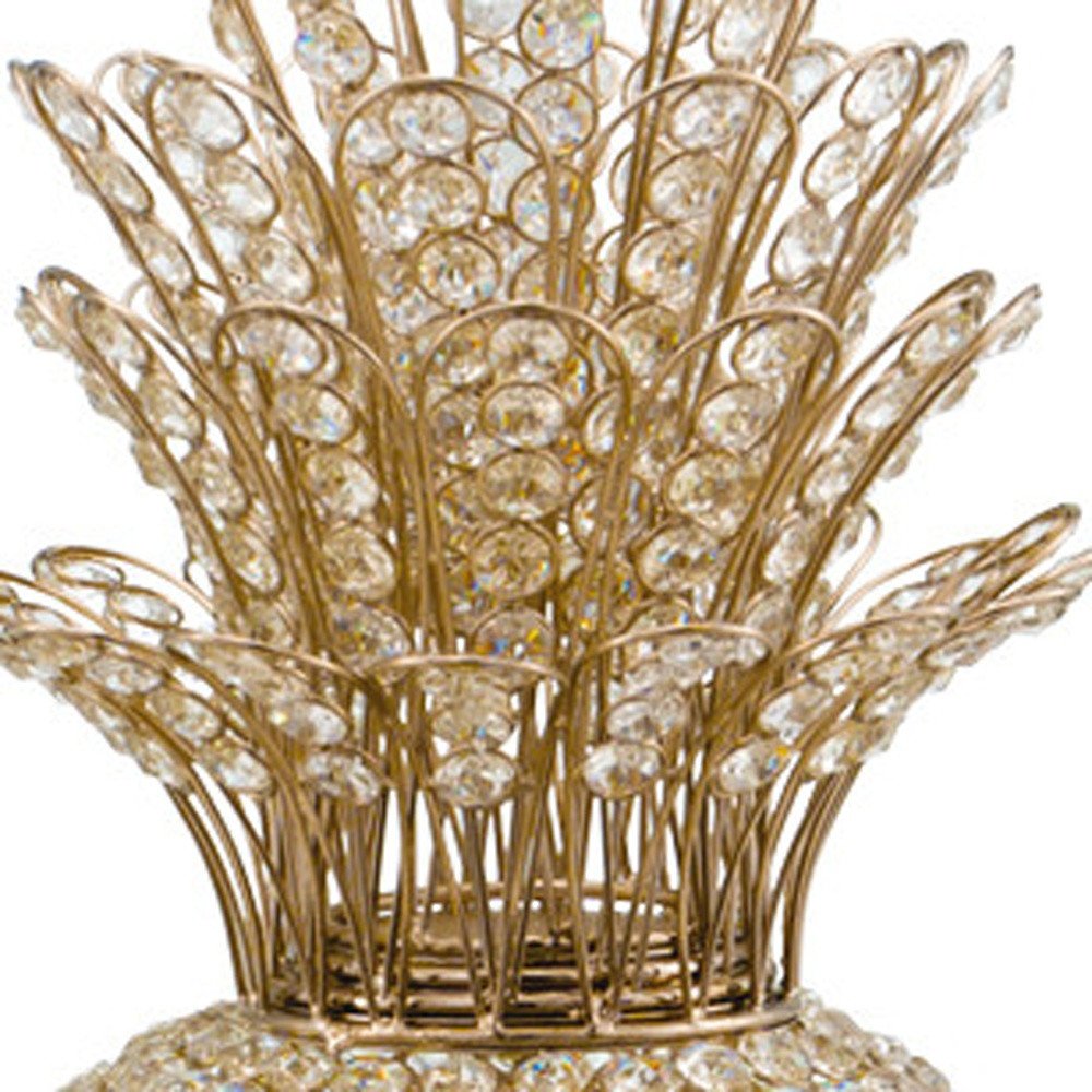 23" Glam Bling Faux Crystal and Silver Pineapple HomeRoots