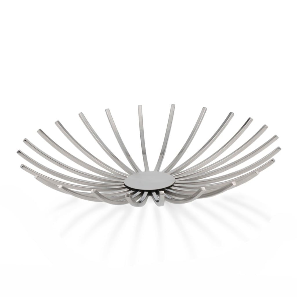 Shiny Silver Open Spike Centerpiece Bowl