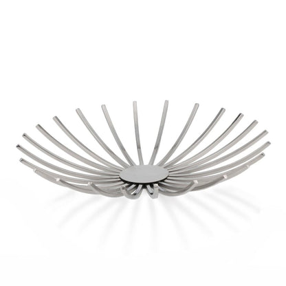 Shiny Silver Open Spike Centerpiece Bowl