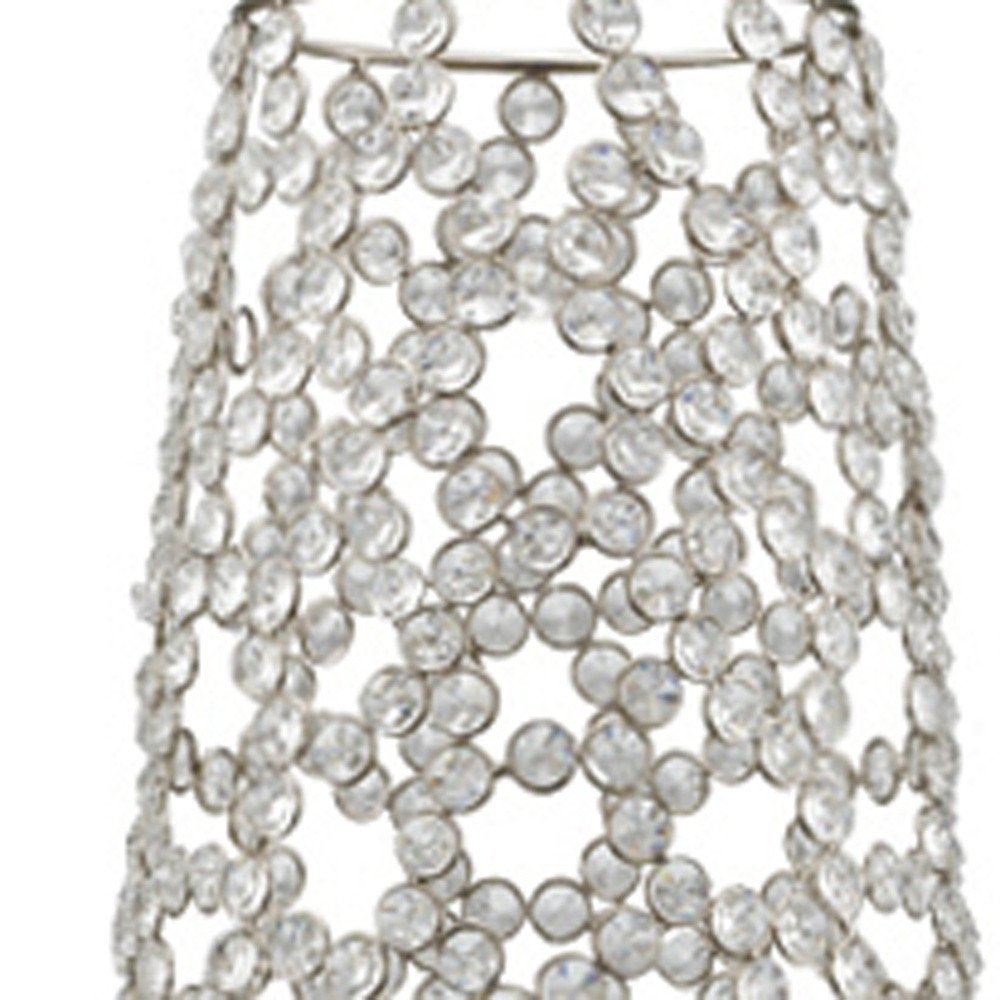 40" Silver Oval Crystal Glass Floor Vase With Faux Crystals HomeRoots
