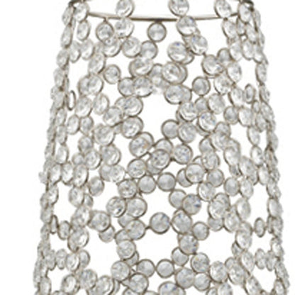 40" Silver Oval Crystal Glass Floor Vase With Faux Crystals HomeRoots