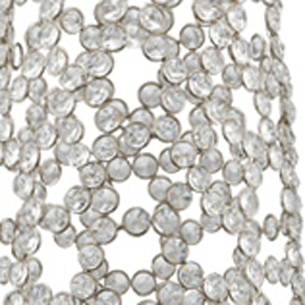 40" Silver Oval Crystal Glass Floor Vase With Faux Crystals HomeRoots