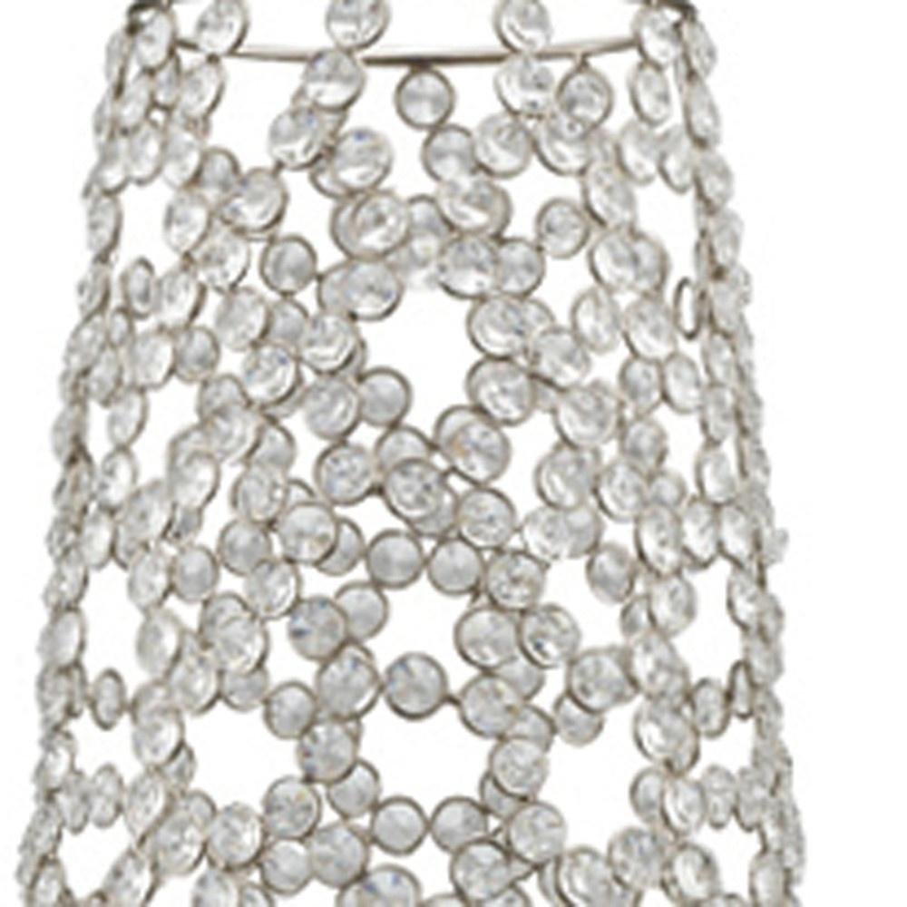 40" Silver Oval Crystal Glass Floor Vase With Faux Crystals HomeRoots