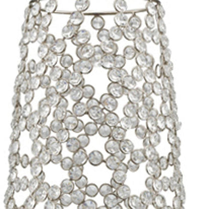 40" Silver Oval Crystal Glass Floor Vase With Faux Crystals HomeRoots