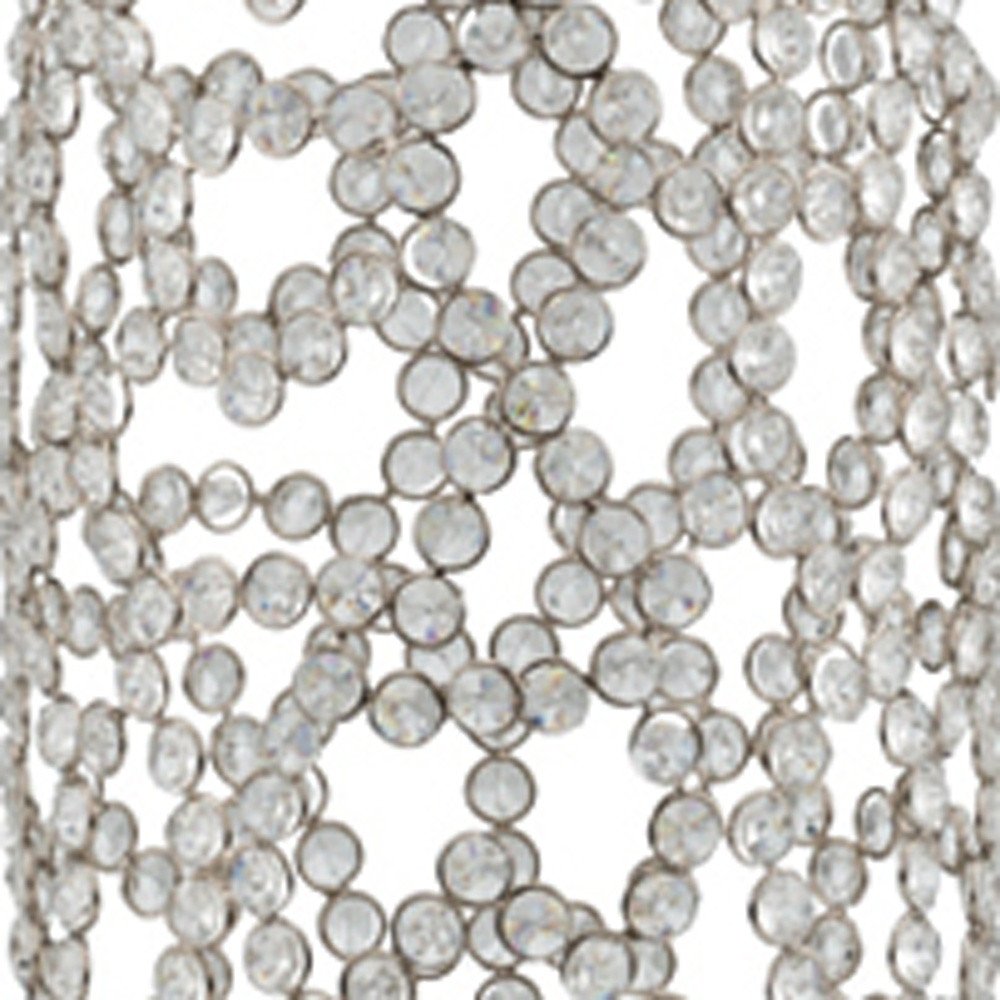 40" Silver Oval Crystal Glass Floor Vase With Faux Crystals HomeRoots