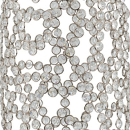 40" Silver Oval Crystal Glass Floor Vase With Faux Crystals HomeRoots