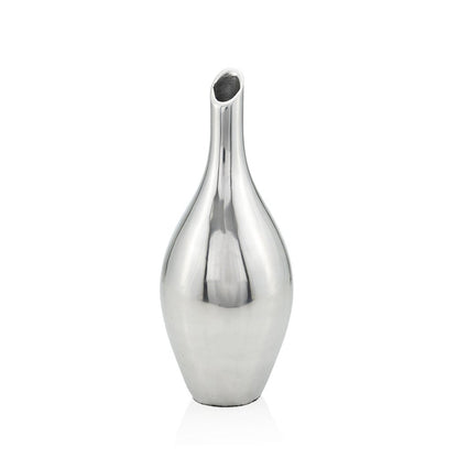 16" Silver Bud Aluminum Table Vase HomeRoots