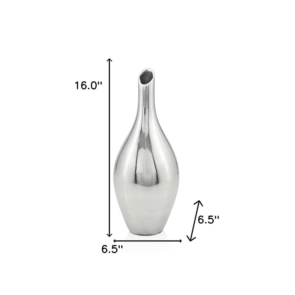 16" Silver Bud Aluminum Table Vase HomeRoots
