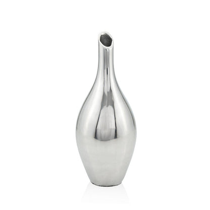 16" Silver Bud Aluminum Table Vase HomeRoots