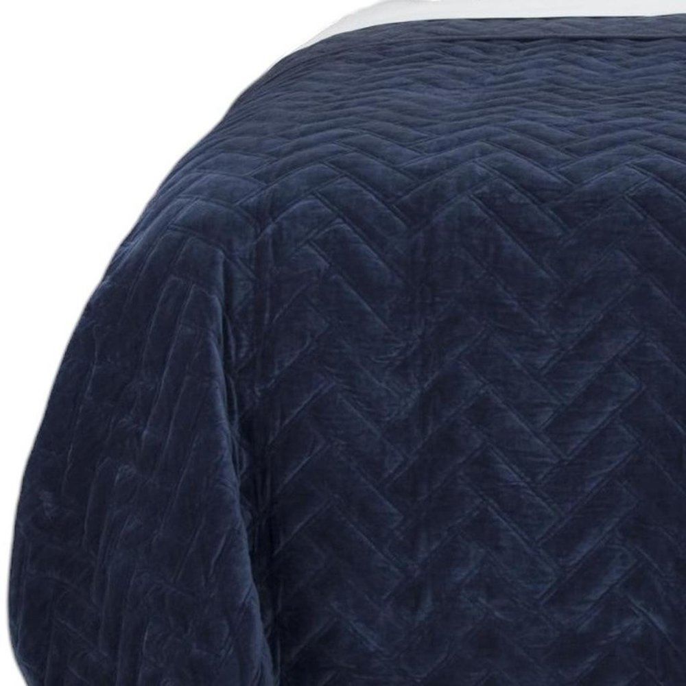92" X 106" Indigo Cotton Quilt — view 4
