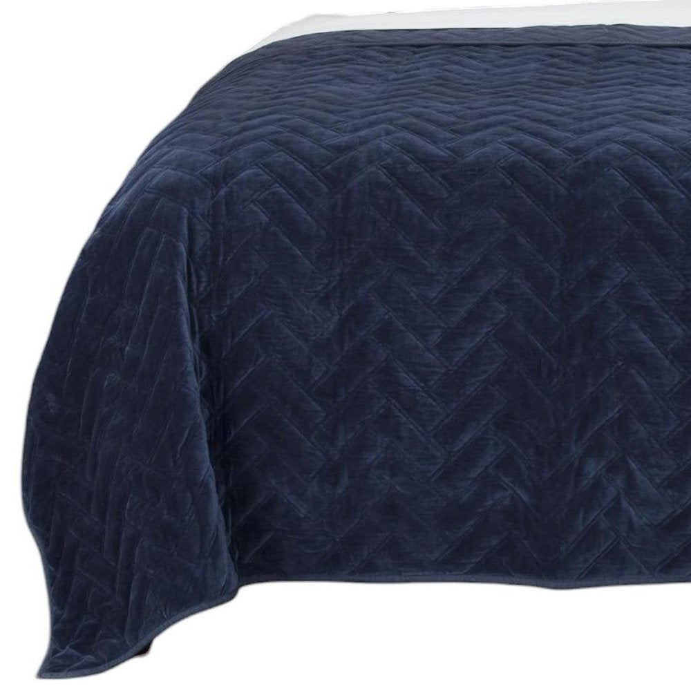 92" X 106" Indigo Cotton Quilt — view 5