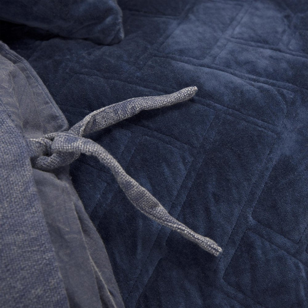 Indigo Geometric Queen Quilt HomeRoots