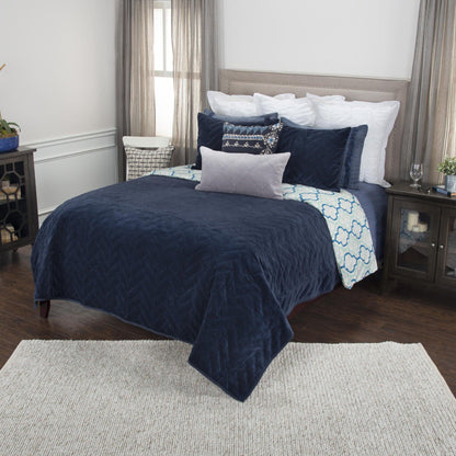 Indigo Queen 100% Cotton 300 Thread Count Dry Clean Only Down Alternative Comforter - FurniFindUSA