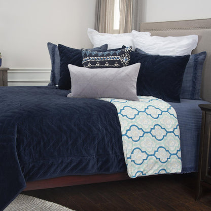 Indigo Geometric Queen Quilt HomeRoots
