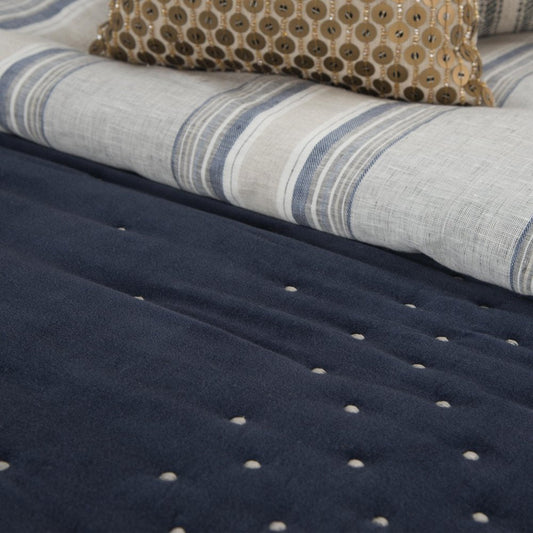 Indigo Polka Dots King Quilt