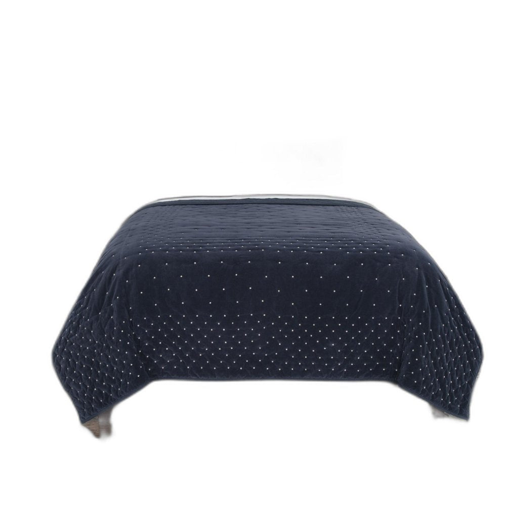 Indigo Polka Dots King Quilt — view 3