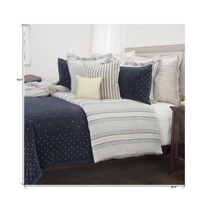 Indigo Polka Dots Queen Quilt HomeRoots