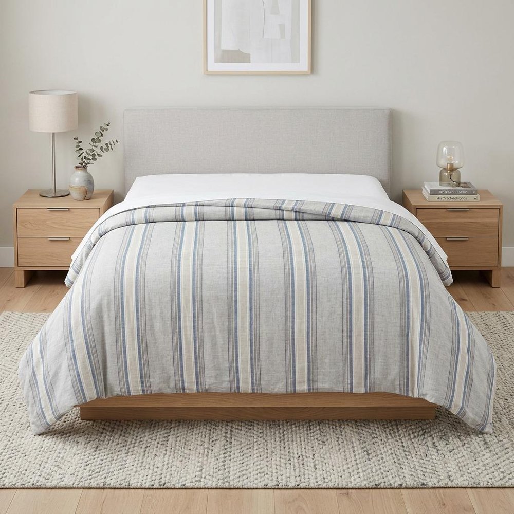 Natural Queen Linen Dry Clean Only Polyester Duvet Cover — view 3