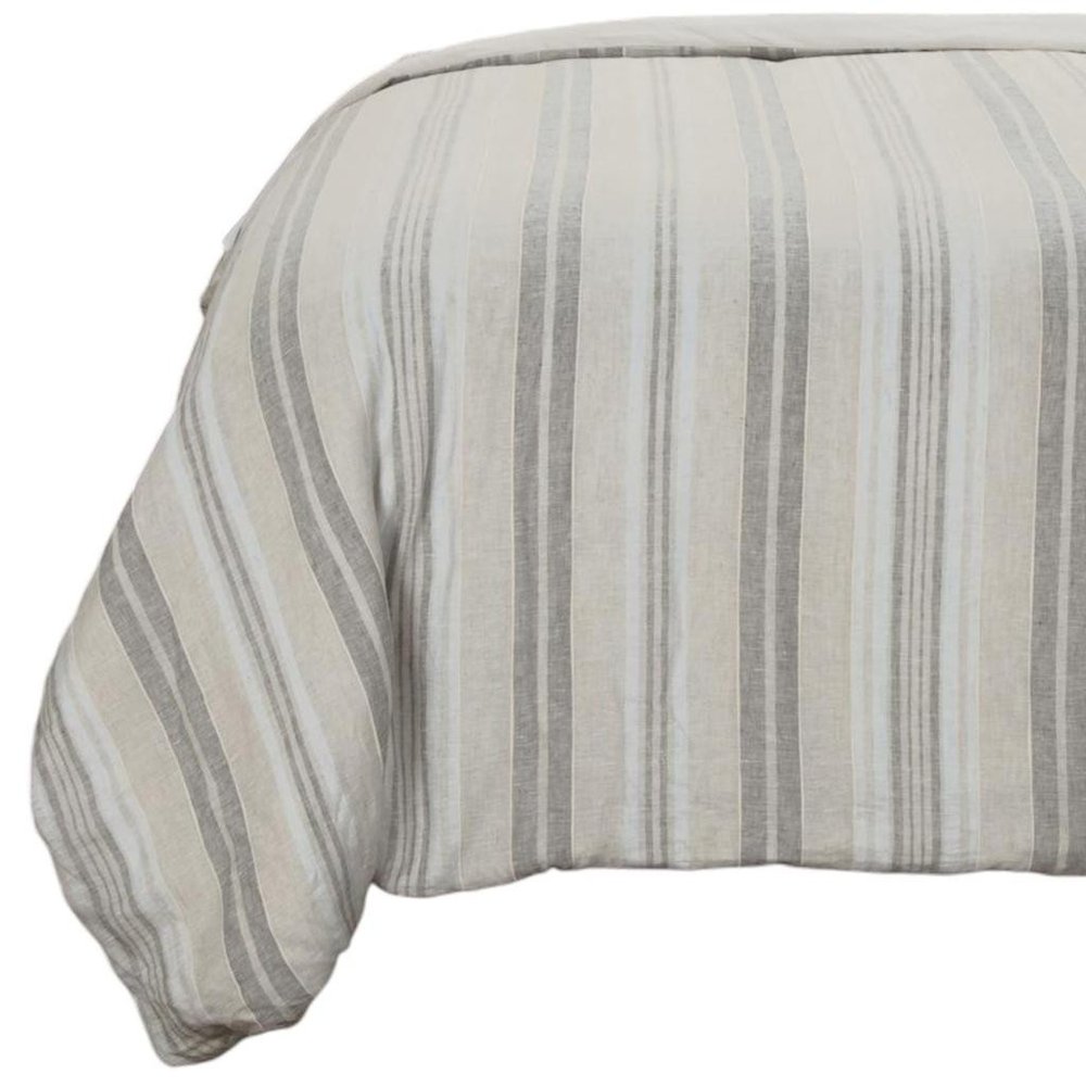 Natural King Linen Washable Polyester Duvet Cover — view 4