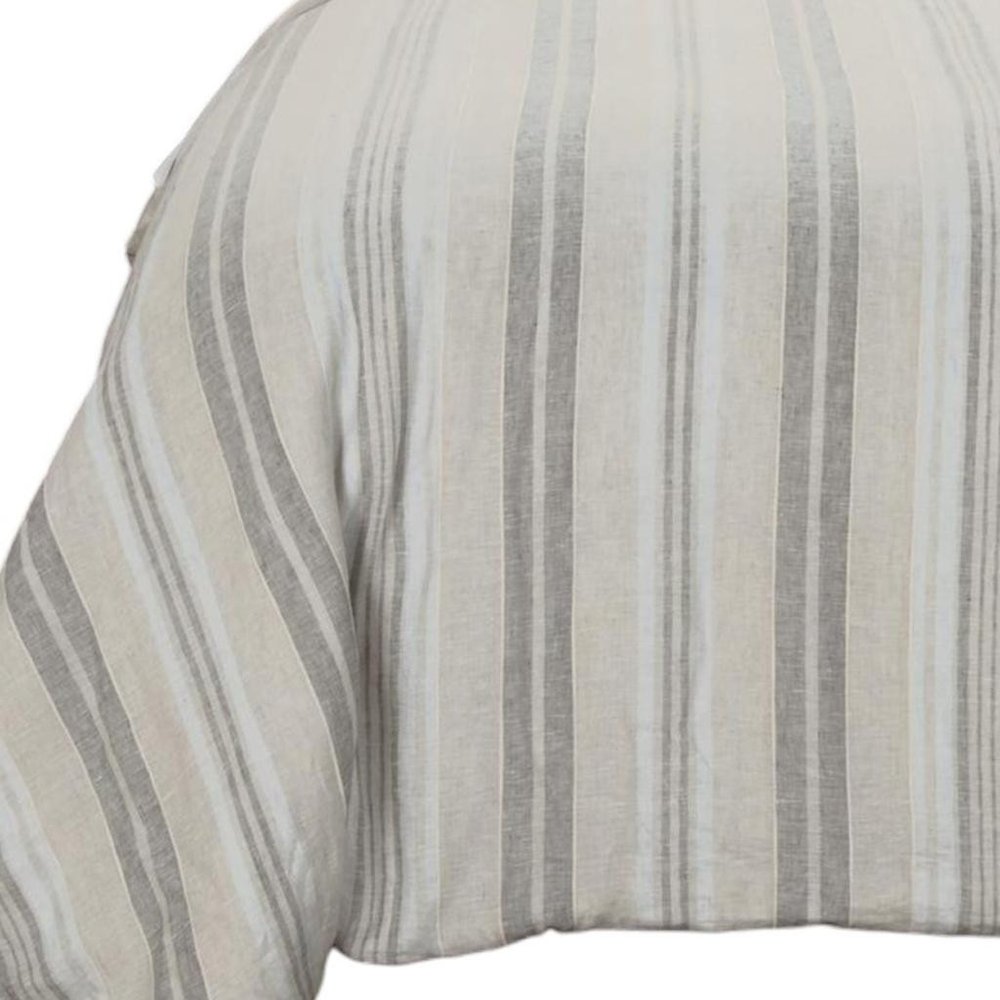 Natural King Linen Washable Polyester Duvet Cover — view 3
