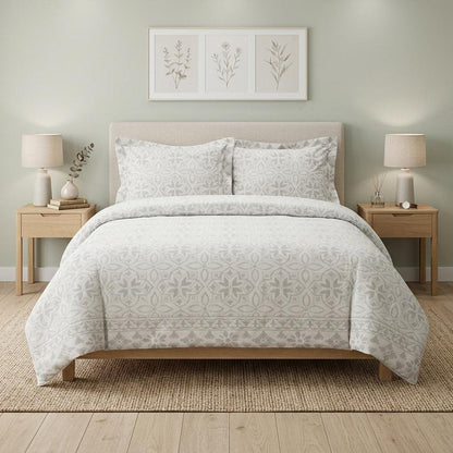 Ivory King Cotton Washable Polyester Down Alternative Comforter Set With Two Shams