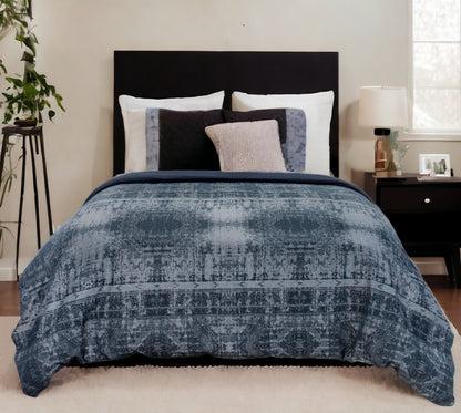 Indigo Queen 100% Cotton 300 Thread Count Washable Duvet Cover