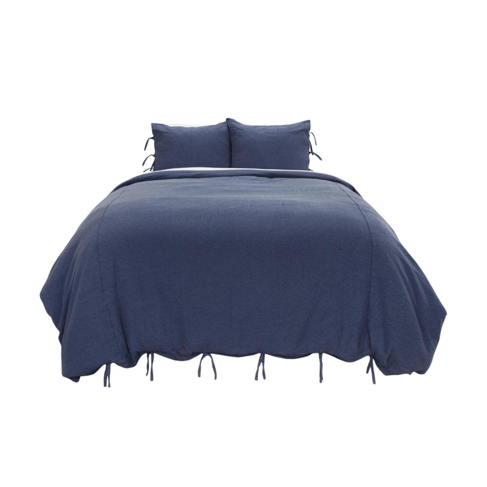 Indigo King Cotton Washable Polyester Duvet Cover Set With Two Shams — view 5