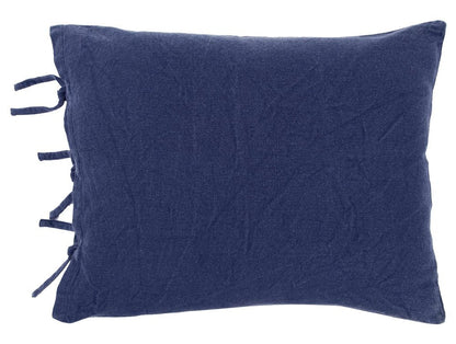 Indigo Queen Cotton Washable Polyester Duvet Cover Set With Two Shams