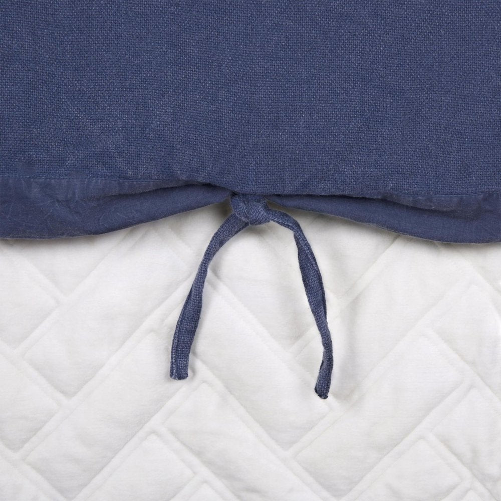 Indigo Queen Cotton Washable Polyester Duvet Cover Set With Two Shams