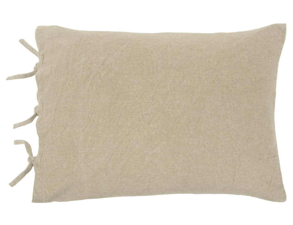 Natural Queen Cotton Washable Polyester Duvet Cover Set With Two Shams — view 4