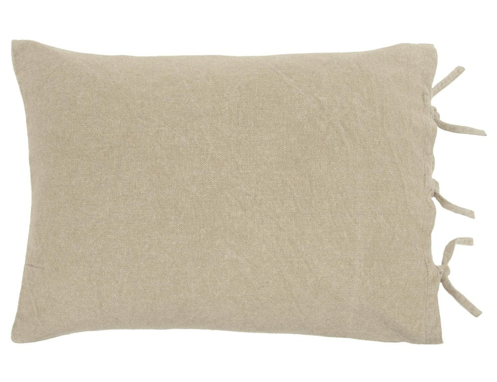 Natural Queen Cotton Washable Polyester Duvet Cover Set With Two Shams — view 2