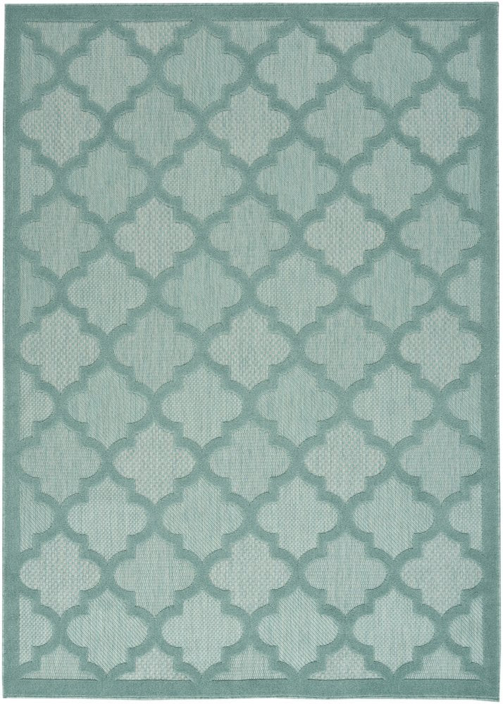 5' X 7' Aqua Indoor Outdoor Area Rug — view 8