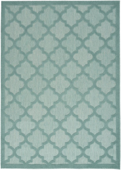 5' X 7' Aqua Indoor Outdoor Area Rug HomeRoots