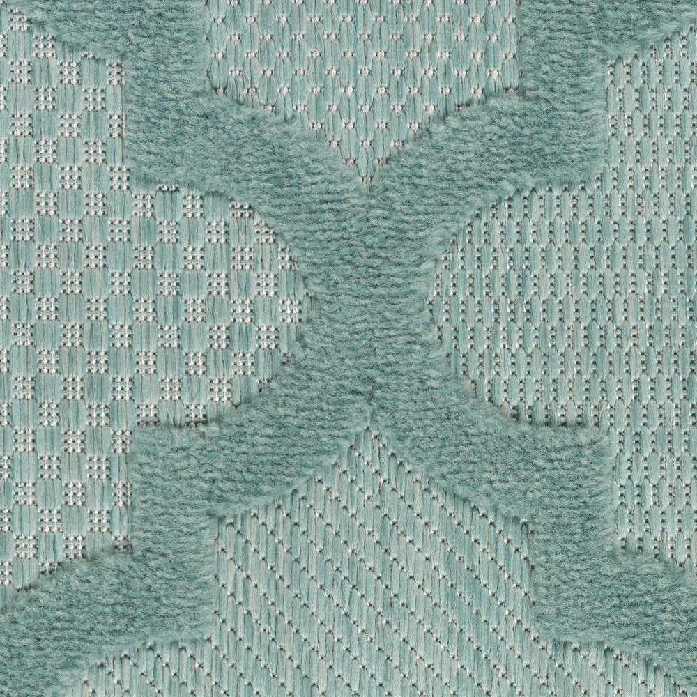 5' X 7' Aqua Indoor Outdoor Area Rug HomeRoots
