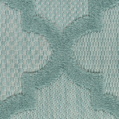 5' X 7' Aqua Indoor Outdoor Area Rug HomeRoots