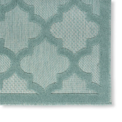 5' X 7' Aqua Indoor Outdoor Area Rug HomeRoots