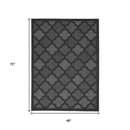 4' X 6' Charcoal Indoor Outdoor Area Rug