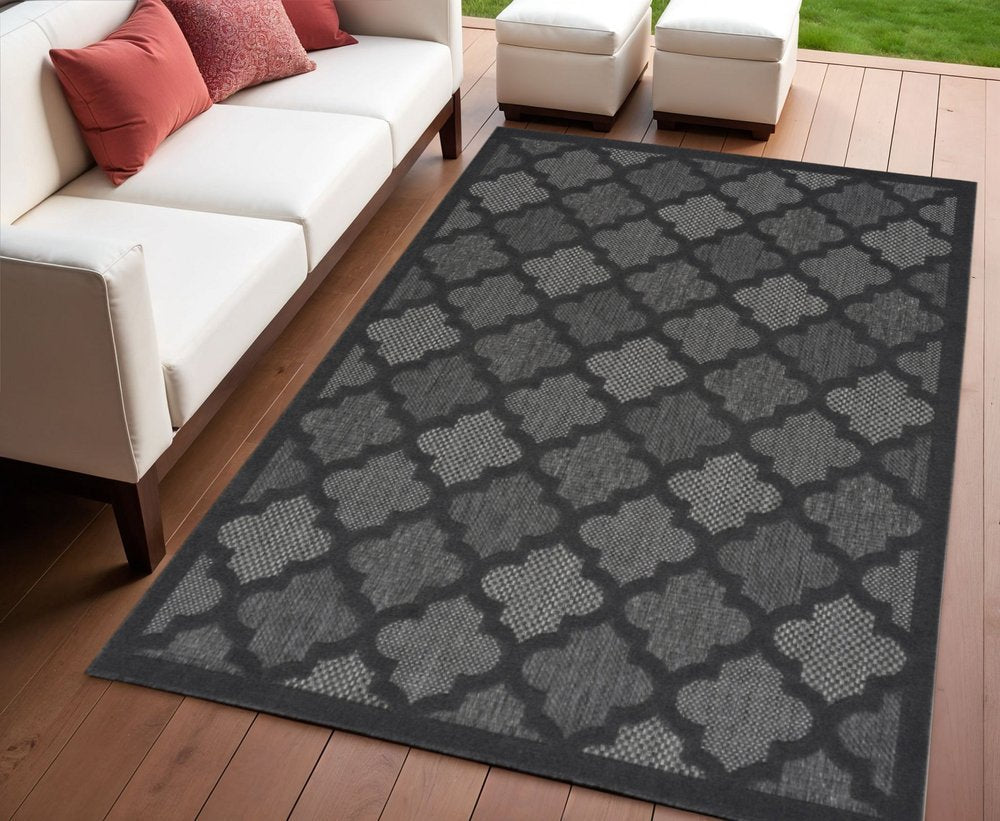 4' X 6' Charcoal Indoor Outdoor Area Rug — view 4