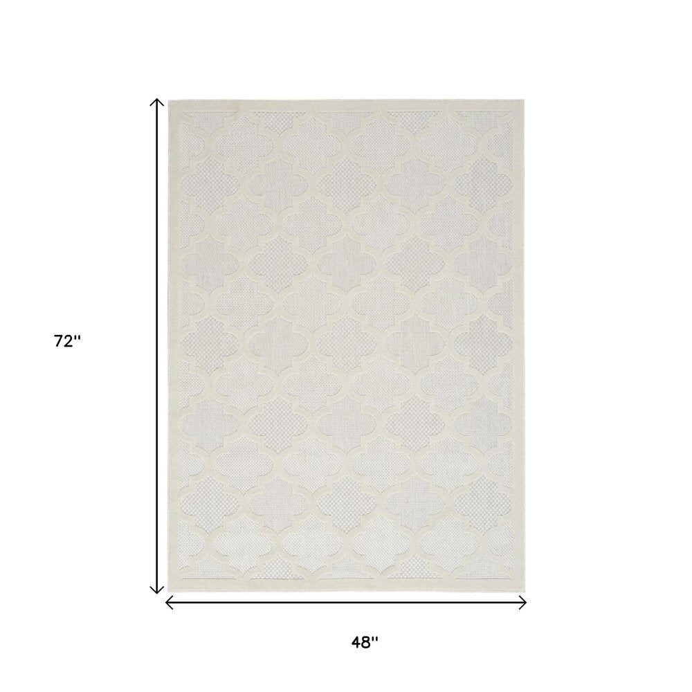 4' X 6' Ivory Indoor Outdoor Area Rug HomeRoots