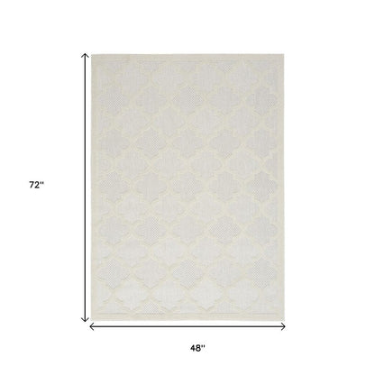 4' X 6' Ivory Indoor Outdoor Area Rug HomeRoots