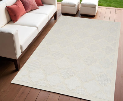 4' X 6' Ivory Indoor Outdoor Area Rug HomeRoots