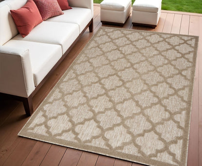 4' X 6' Beige Indoor Outdoor Area Rug HomeRoots