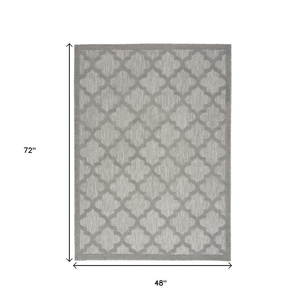 4' X 6' Gray Indoor Outdoor Area Rug HomeRoots