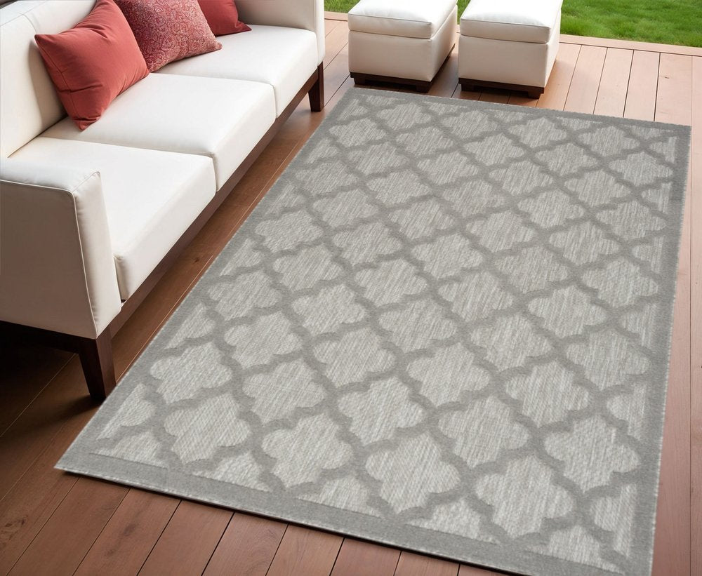 4' X 6' Gray Indoor Outdoor Area Rug — view 4