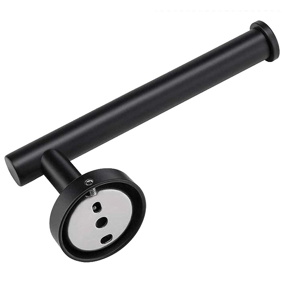 Set of Two Black Stainless Steel Wall Mount Towel Ring and Toilet Paper Holder — view 2