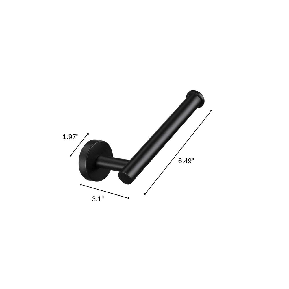 Set of Two Black Stainless Steel Wall Mount Towel Ring and Toilet Paper Holder — view 6